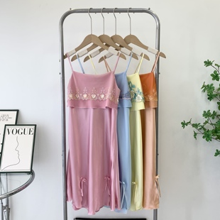 夏季睡裙防凸点吊带裙薄款大码小性感蕾丝家居服丝绸睡裙特价清仓