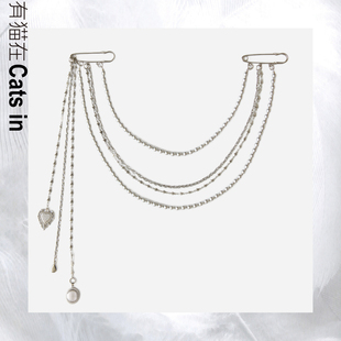 夢游系列「甜夢」蕾絲雕花愛心珍珠星星鏈多層褲 鏈 有貓在Cats