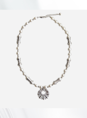 有猫在Catsin 秩序系列「晨曦」锆石齿轮日辉珍珠项链颈链锁骨链