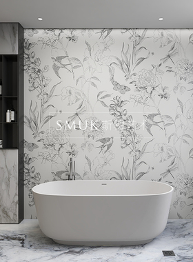SMUK斯穆贴画定制 高端加厚法式简约客厅浴室防水挂画自粘装饰画