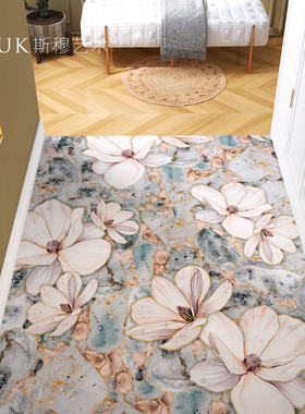 加厚地贴纸防水防滑耐磨自粘玄关浴室卧室厨房瓷砖地板贴图案定制