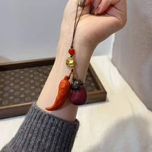原创设计天然紫藤木茄子檀木红辣椒吊坠挂件汽车钥匙扣手机挂饰