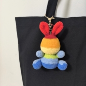 彩虹兔卡通动物玩偶挂件小兔子汽车钥匙扣包包挂饰情侣礼物摆件