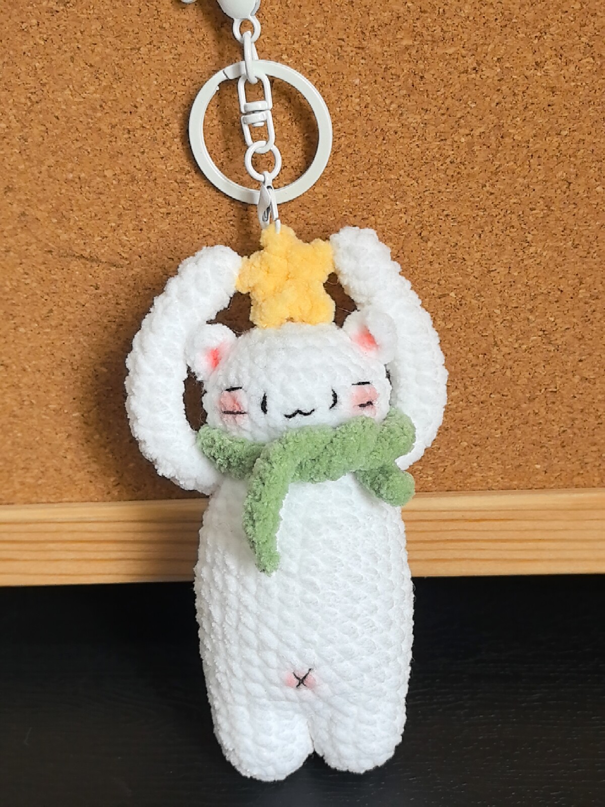 成品可爱通勤摘星星的小猫玩偶包包挂件挂饰钥匙扣小众小白猫礼物