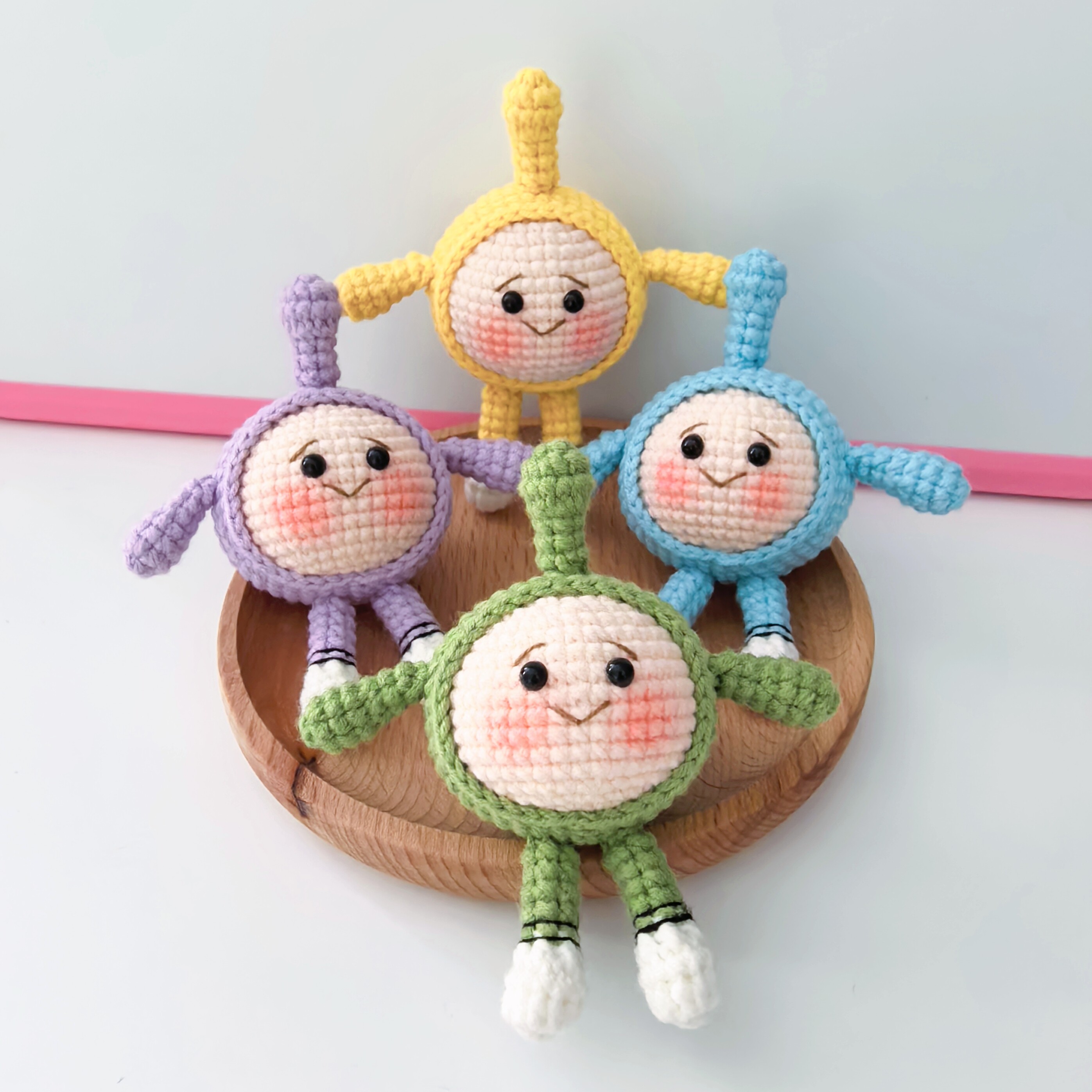 成品 蛋仔派对玩偶挂件卡通可爱包包钥匙扣毛线钩织送朋友礼物