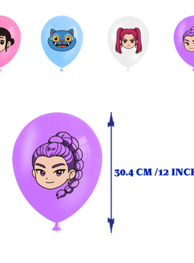 新款猎魔女团主题气球生日派对装饰DemonHunters装饰卡通二次元