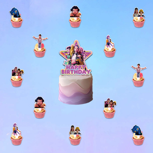 K-POP文化周边生日猎魔女团主题蛋糕插牌派对装饰用品鲁米拉佐依