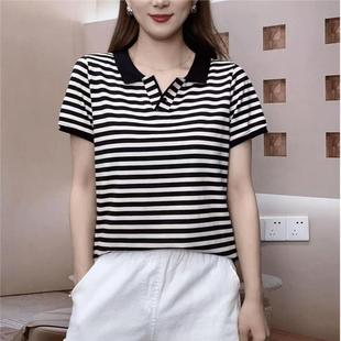 流行欧若拉时尚 宽松夏装 妈妈装 潮牌女装 女士独特漂亮小衫 休闲短袖