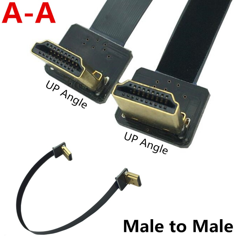 弯头FPV航拍线云台FPV专用HDMI A-A标准HDM上弯公对上弯公软排线
