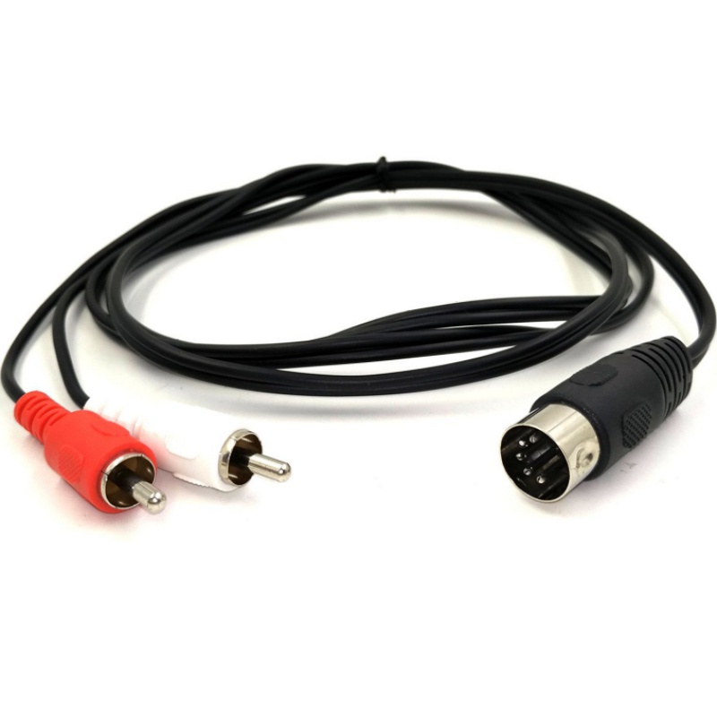 5芯DIN转2RCA莲花公头 老式音频设备转接线5 Pin Male Din 0.5米