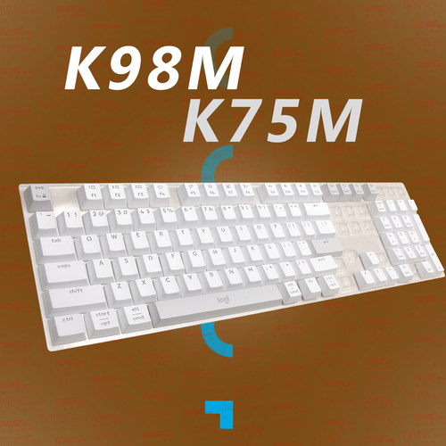 罗技K98M键帽K75M白灰原装键帽