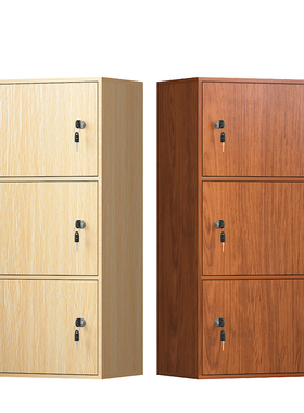 简约书柜带锁收纳柜木柜子储物柜带门组合简易组合书架床头柜包邮