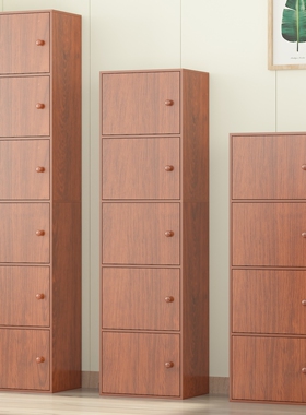 加大木质简易柜子储物柜书柜书架儿童置物带门组合收纳简约现代