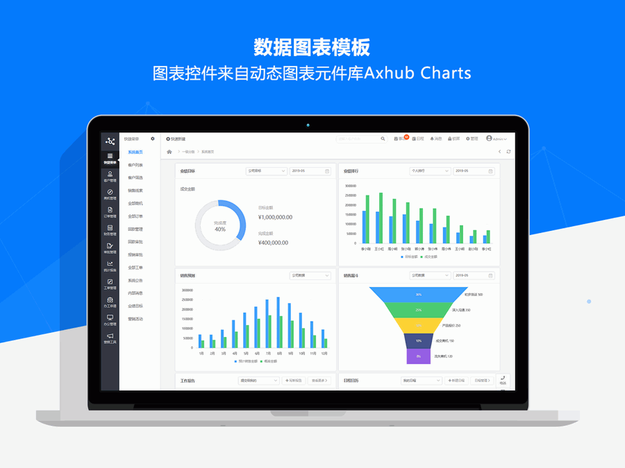 Axure客户关系管理系统 CRM原型 中后台管理 高保真动态交互模板