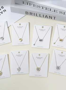 设计感秋冬款四叶草项链小众日常百搭时尚环保电镀义乌门店