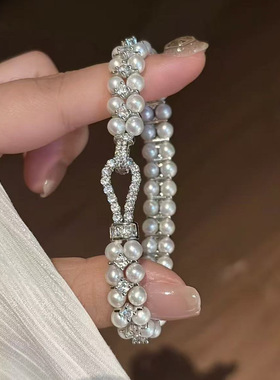 18k金电镀保色马蹄扣款万能扣珍珠手链保色DIY通用接头隔片