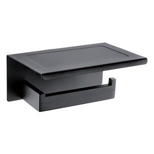 手机置物架卫生间不锈钢手机纸巾架浴室厕纸架黑色卷纸架