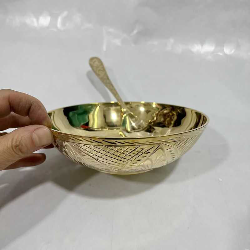 巴基斯坦纯铜餐具家用奶茶米饭碗进口手工雕刻白酒一口杯功夫茶杯