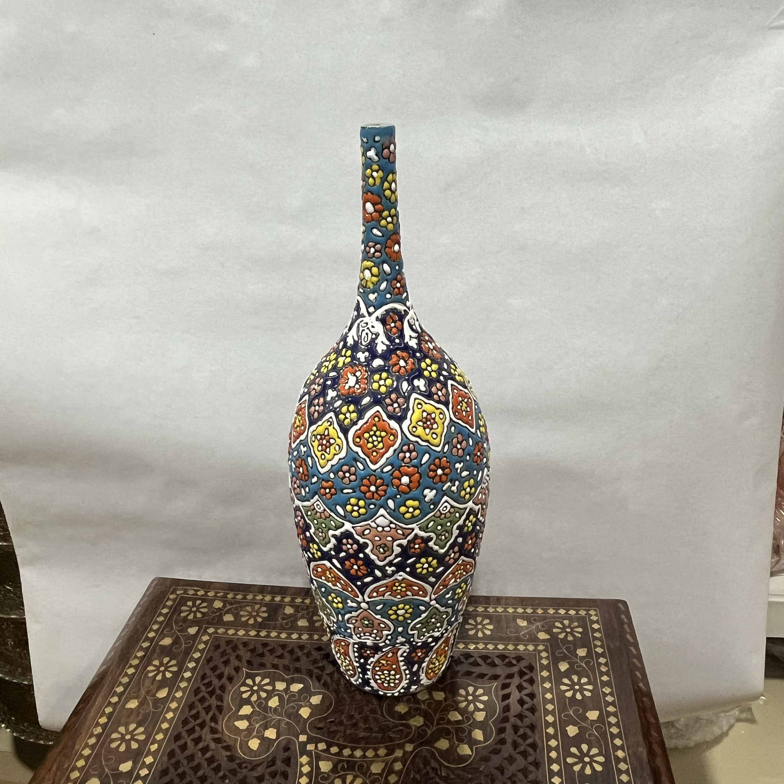 伊朗全手工绘画全彩花瓶异域创意礼品玄关客厅民族颜色花纹随机