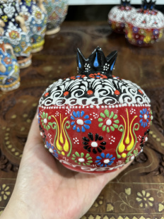 伊朗花瓶石榴陶瓷手工上釉彩绘工艺品摆件饰品颜色随机