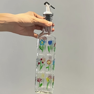 浮雕手绘油壶调料瓶厨房酱油瓶乐食品级醋瓶家用油壶浮油瓶高颜值
