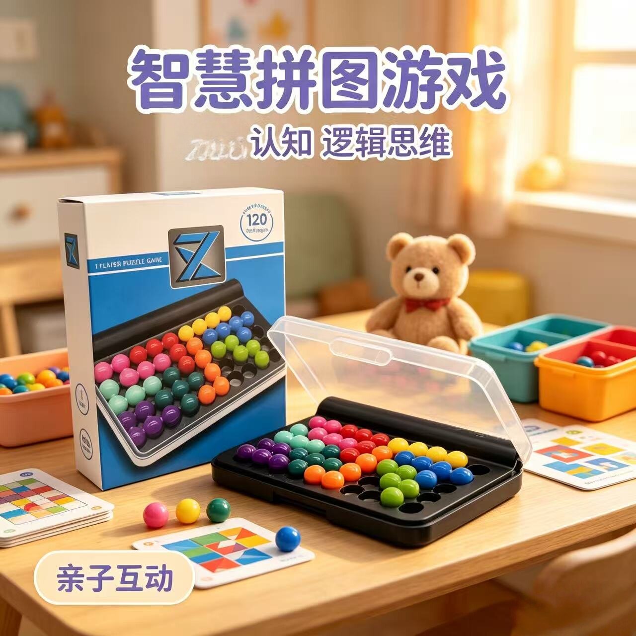 智能智慧金字塔智力魔珠智慧珠游戏拼盘儿童益智逻辑思维训练玩具