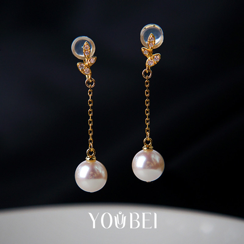 日本akoya珍珠无耳洞耳夹耳坠