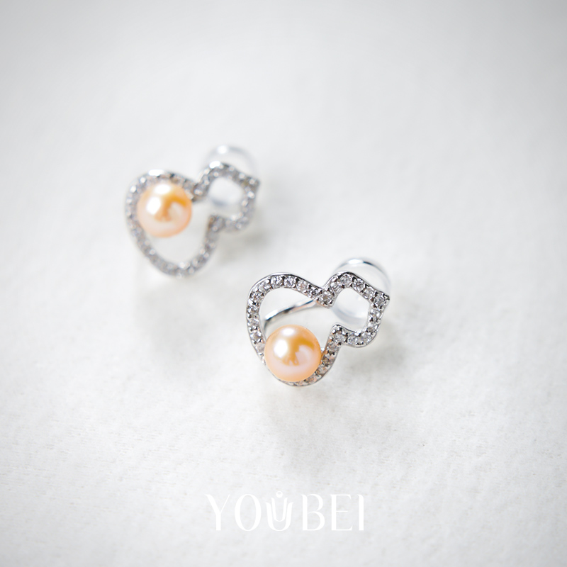 天然淡水真珍珠葫芦福禄耳夹