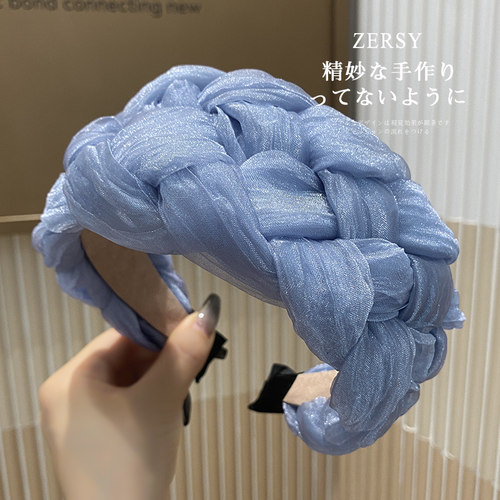 欧根纱编织宽边发箍女2025新款