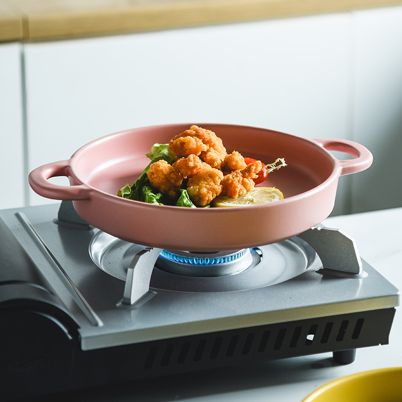 陶瓷双耳烤盘可明火烤肉盘点心盘