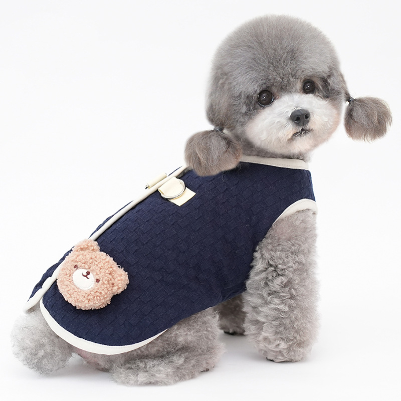 可挂牵引绳冬季宠物狗狗保暖马甲泰迪比熊约克夏加绒棉衣猫咪衣服