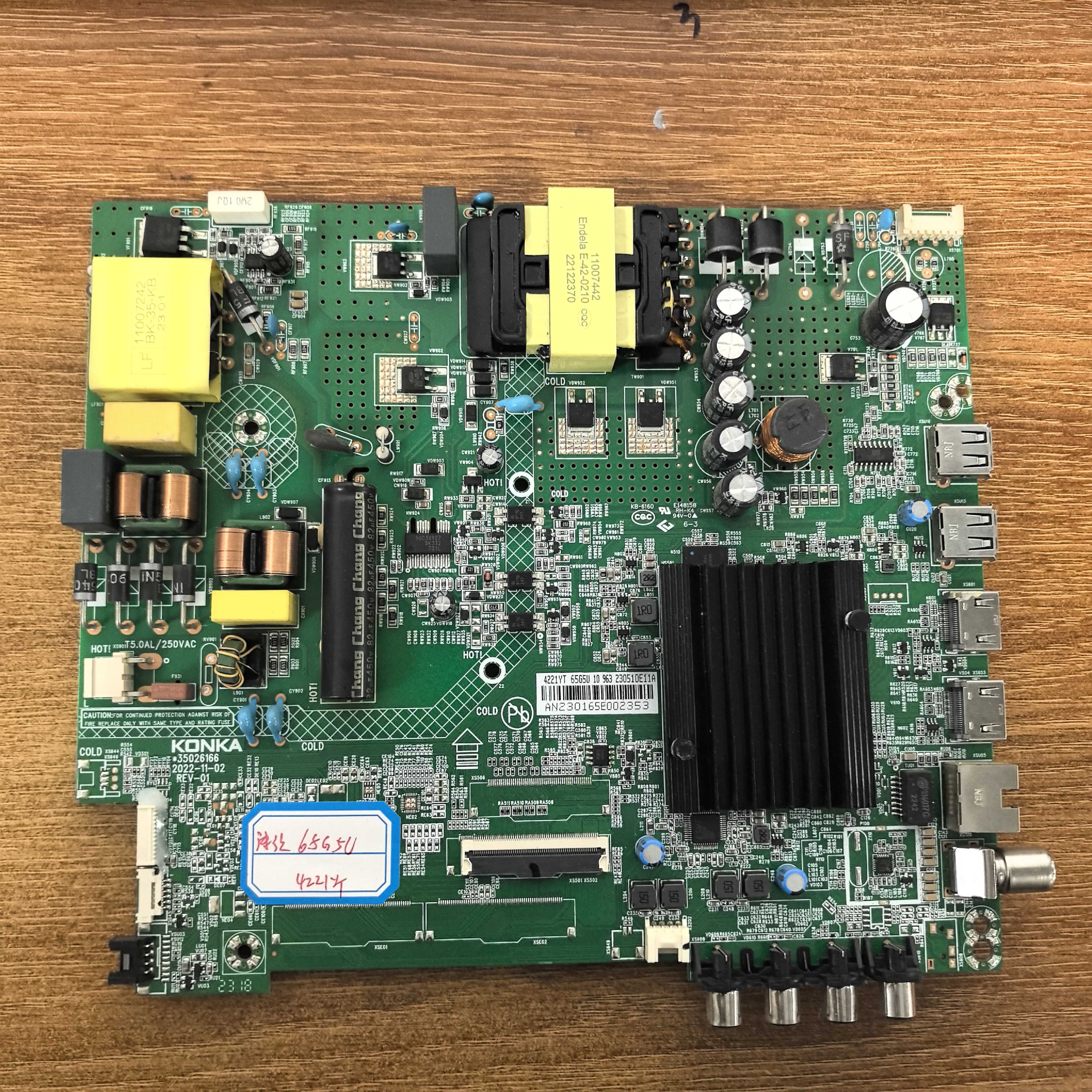 原装康佳 LED65G5U电视主板35026166配屏72004221YT 4221YT实拍图