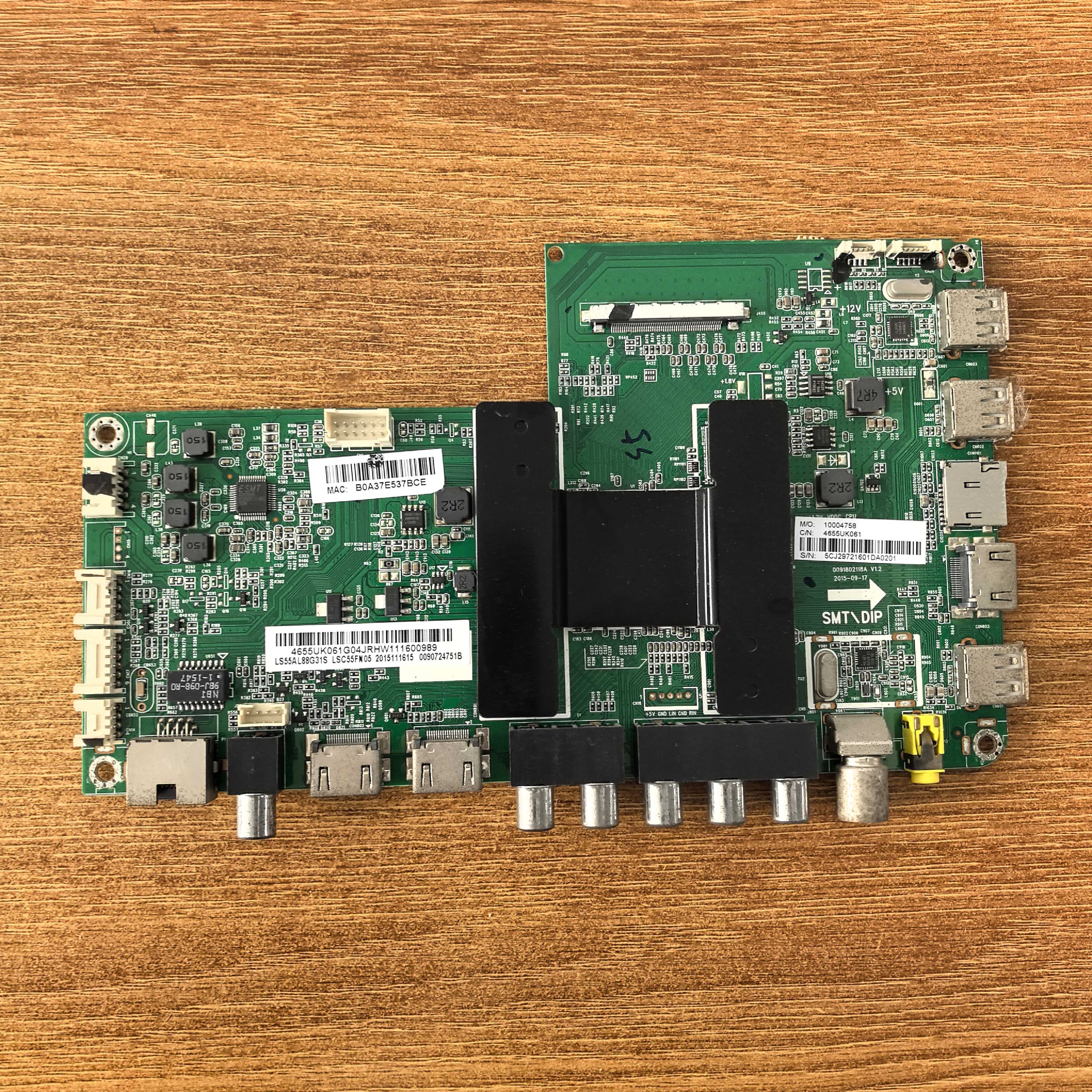 原装海尔 LS55AL88G31电视主板0091802118A V1.2屏LSC550FN05实拍