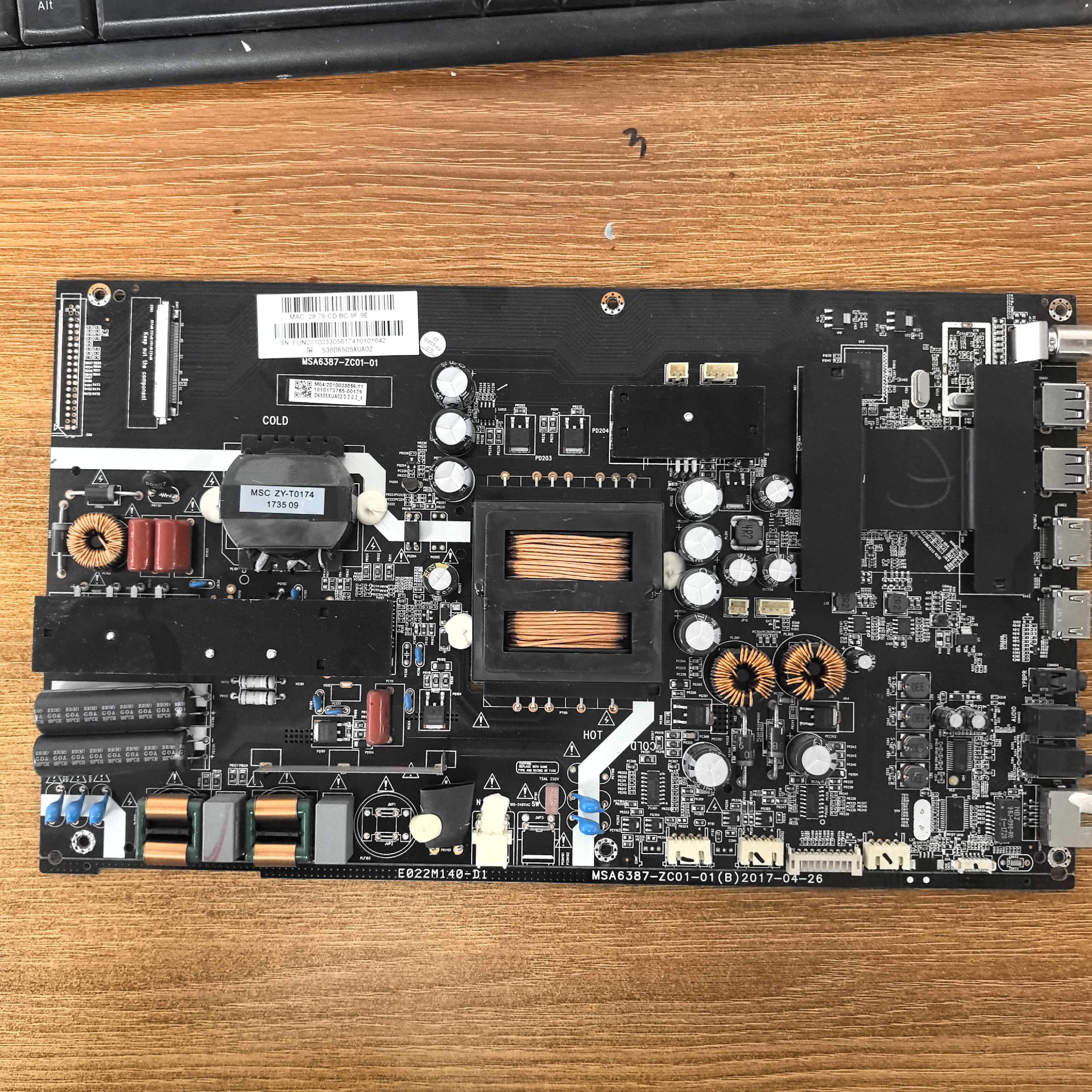 原装现货风行 G65Y-T电视主板MSA6387-ZC01-01屏LSC650FF05-W测好