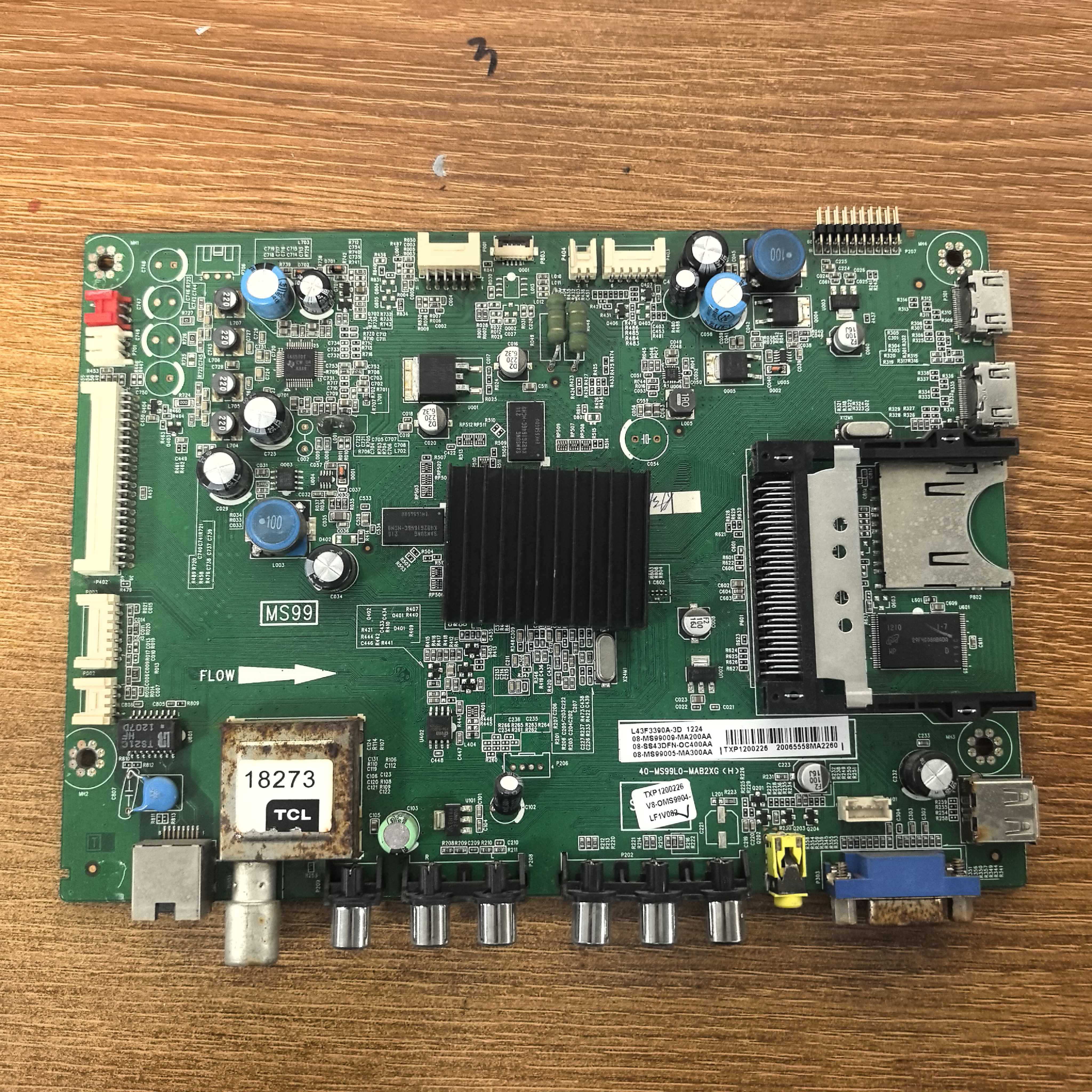 TCL L43F3390A-3D主板 40-MS99L0-MAB2XG 配屏 LVF430SSTM 现货好