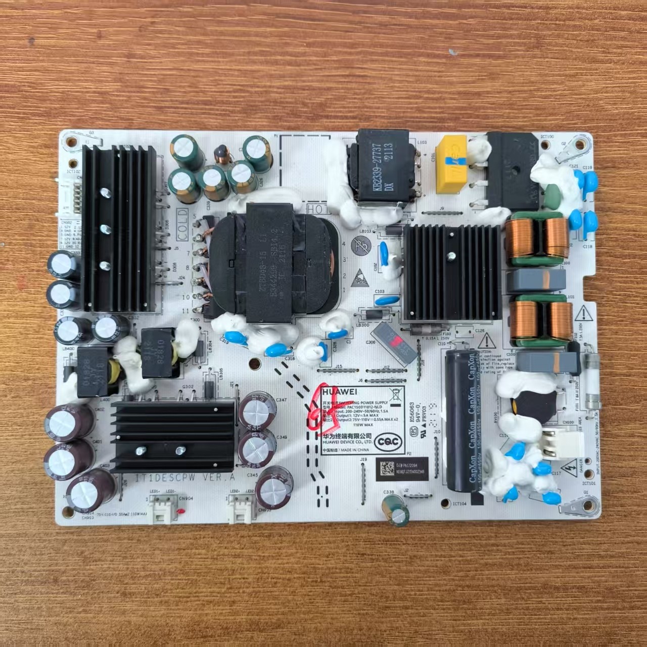 原装华为HD65DESA电源板PAC150D11012-NLD IT1DESCPW VER.A实物图