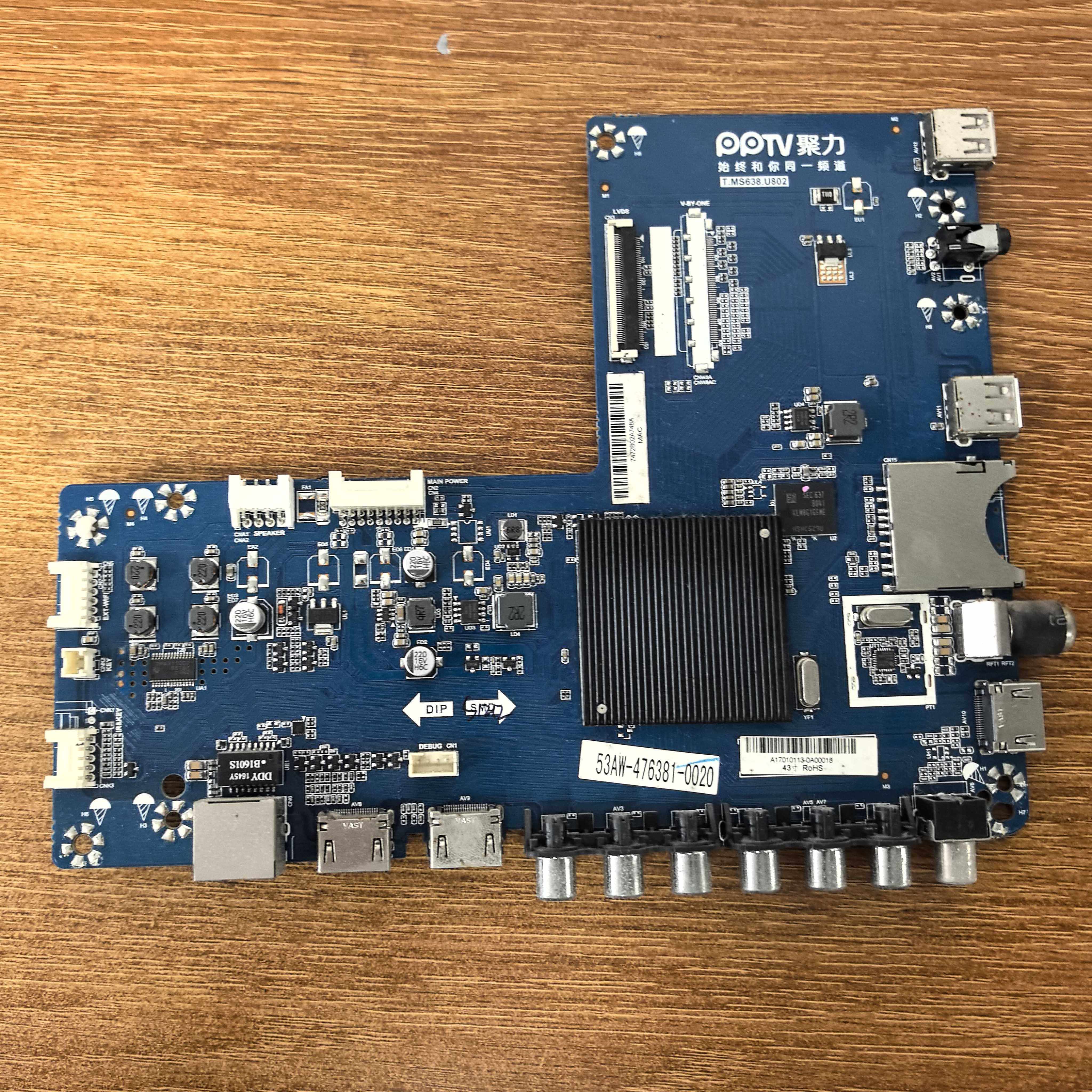 原装PPTV-43C2电视主板T.MS638.U802配屏RDL430FY(LD0-00C)实拍图
