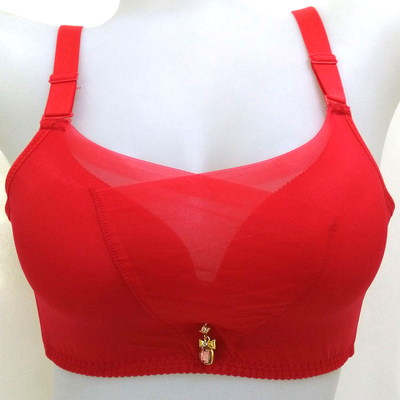 大红双层防走光加厚调整型文胸
