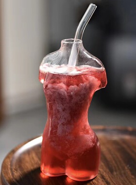 创意玻璃杯美女杯果汁饮料奶茶杯子洋酒啤酒杯鸡尾葡萄酒杯