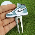 White and Blue Shoes, Green Fork.