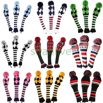 尚边高尔夫毛线针织杆套 多色可选 Pom Pom木杆套整套 35球道木