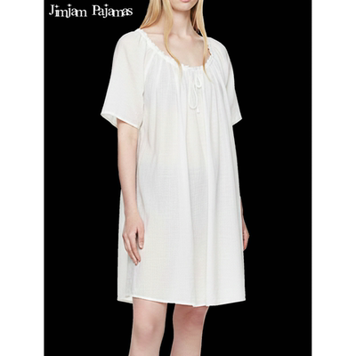 100%有机棉轻法式睡裙睡衣