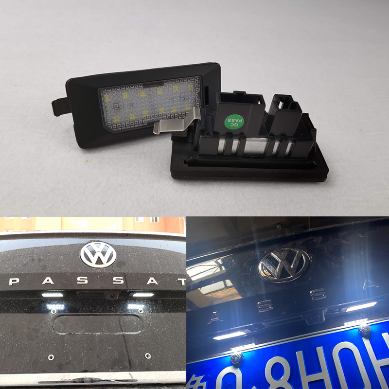 大众新帕萨特明锐速派途安l新速腾科迪亚克led牌照灯车牌灯升级白
