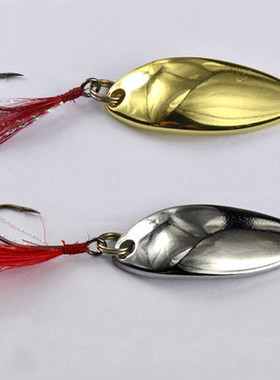 乐路全泳层路亚饵亮片马口白条勺型倒刺溪流单钩2.5g4g6g8g