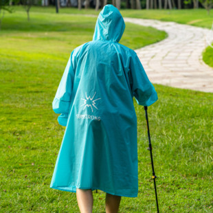 户外登山徒步旅行雨衣加厚防雨涤塔夫轻量化雨衣雨披防暴雨钓鱼