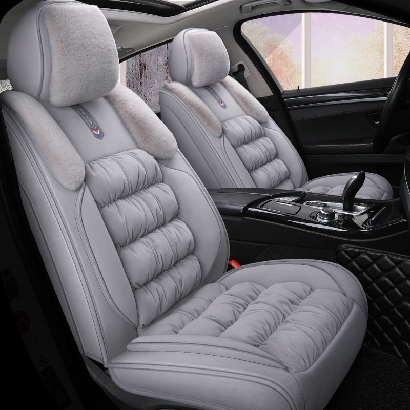 加厚保暖毛绒冬季专用汽车坐垫