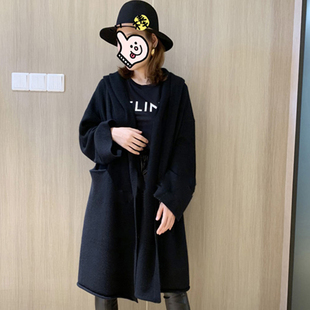 女纯羊绒毛衣冬外套 重磅加厚巫师帽羊绒开衫 迷人气质 太喜欢了