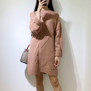 大冷天一件就足够了！重工加密织法羊绒衫中长款纯羊绒毛衣连衣裙