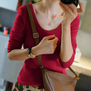 精致女神 翩然而至 前后双圆领精纺四平针羊绒衫女加厚纯羊绒毛衣