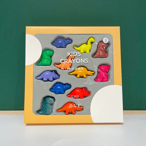 SwanLace精选 彩色儿童画笔立体恐龙卡通造型幼儿园绘画涂鸦蜡笔